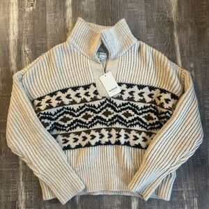 Patterned V Neck Sweater